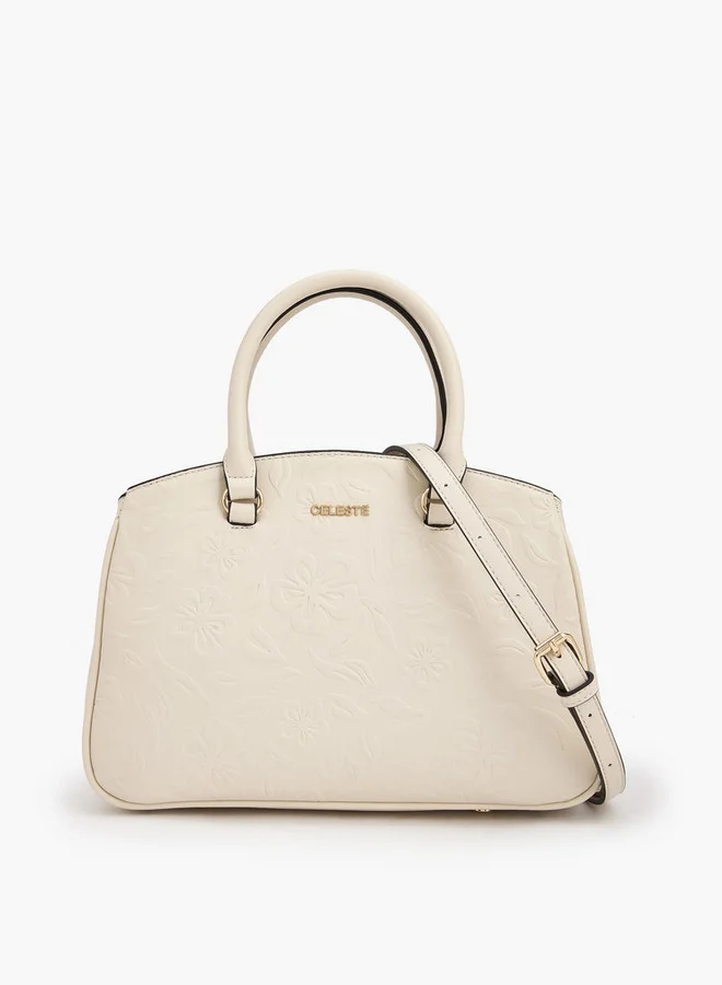 Celeste Embossed Tote Bag With Detachable Strap